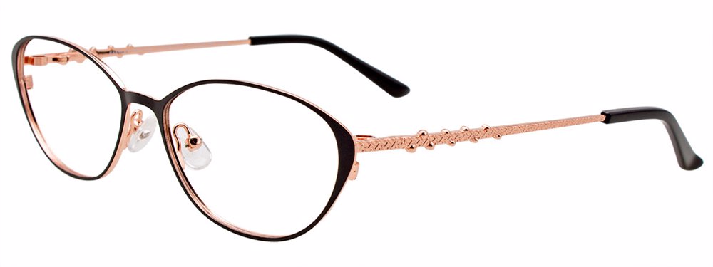 EASYCLIP EC540 Eyeglasses 090 Matt Black & Shiny Rose Gold 54mm