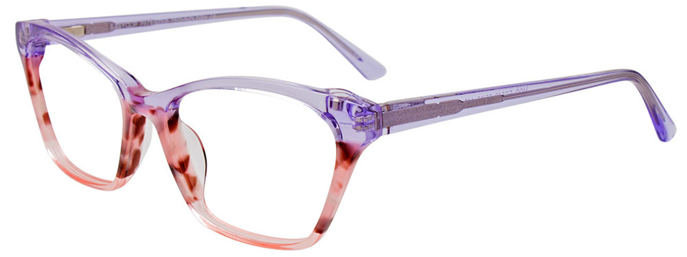 EASYCLIP EC542 Eyeglasses 080 Crystal Light Purple & Marbled Pink 55mm