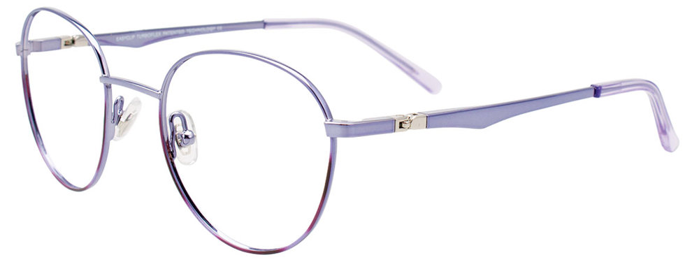 EASYCLIP EC657 Eyeglasses 080 Shiny Lilac & Purple Tort 46mm