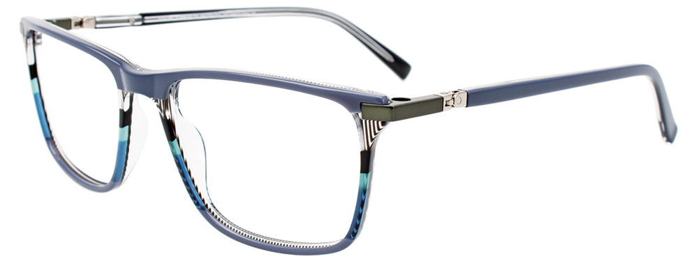 TAKUMI TK1156 Eyeglasses 020 Greyish Blue & Multicolor lines & Dark Steel 56mm