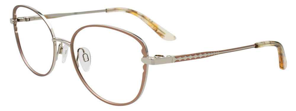 EASYCLIP EC690 Eyeglasses 010 Light Brown & Steel 52mm