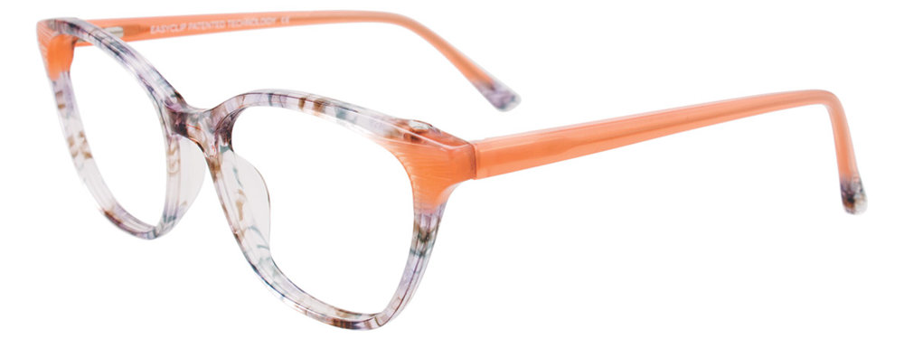 EASYCLIP EC556 Eyeglasses 040 Lt Coral & Crys Lt Grey Marb 53mm