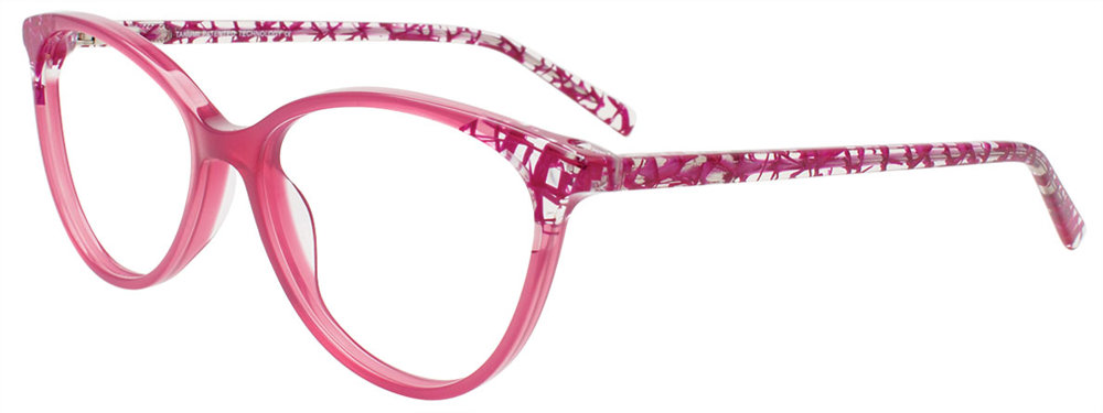 TAKUMI TK1283 Eyeglasses 080 Plum & Purple Print Pattern on Crystal 53mm