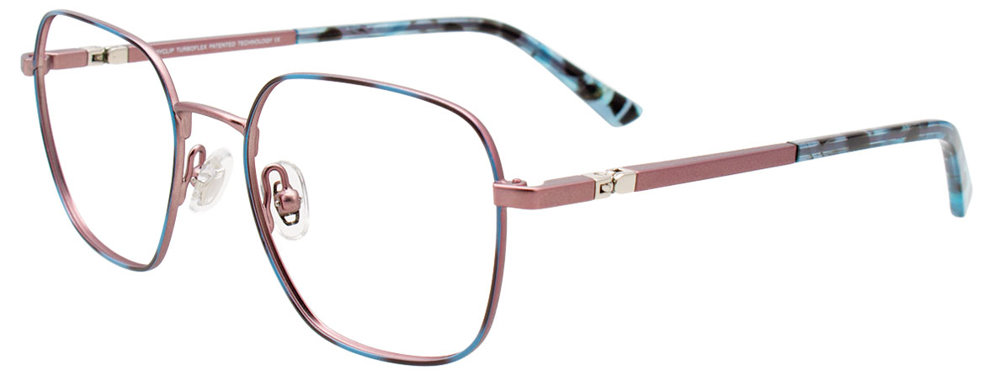 EASYCLIP EC668 Eyeglasses 050 Dusty Pink & Tortoise Blue 48mm
