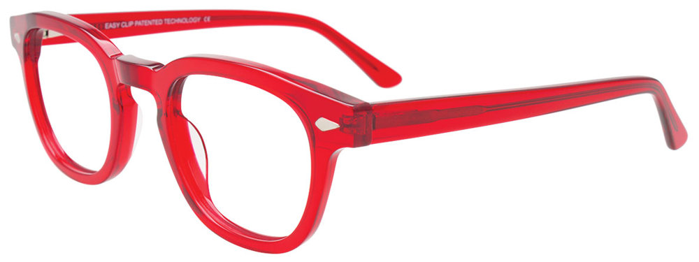 EASY3CLIP EC654 Eyeglasses 030 Transparent Red 49mm