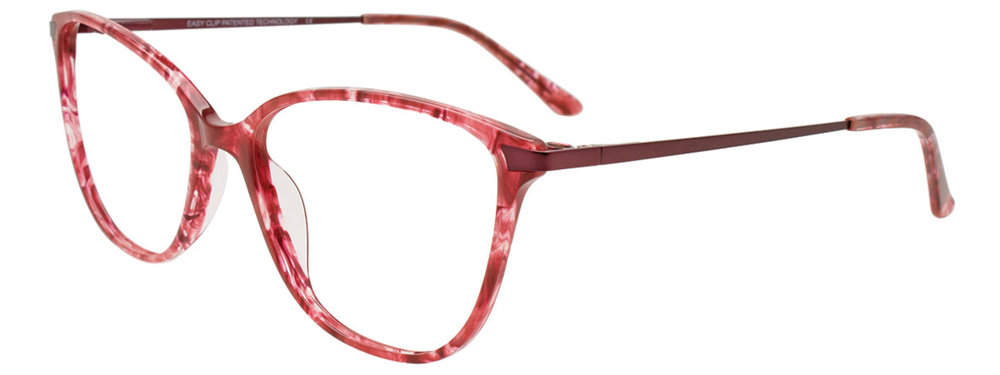 EASYCLIP EC689 Eyeglasses 030 Burgundy & Crystal Mix 56mm