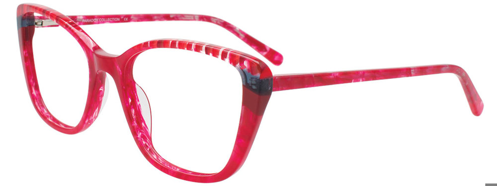 PARADOX P5097 Eyeglasses 030 Red & Transparent Marble Red 52mm