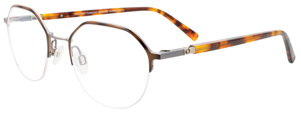TWIST&CLIP CT278 Eyeglasses 010 Tortoise & Grey Tortoise 49mm