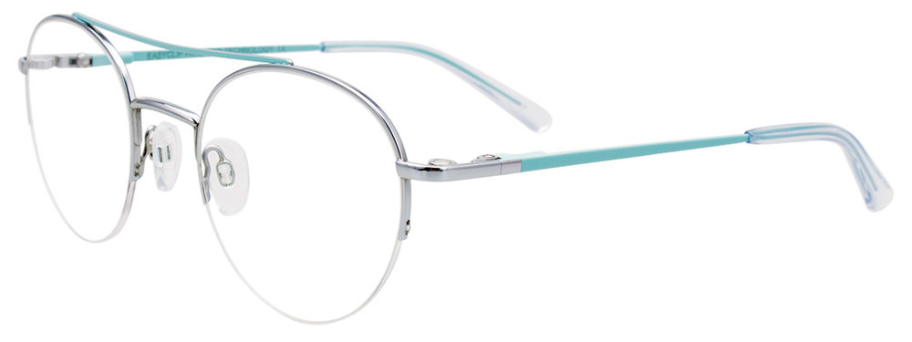 EASYCLIP EC574 Eyeglasses 060 Silver & Turquoise 49mm