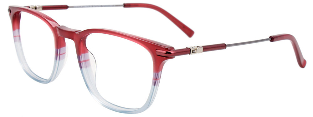 EASYCLIP EC580 Eyeglasses 030 Stawberry & Light Purple & Blue Steel & Strawberry 46mm