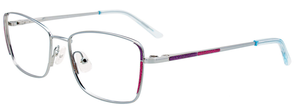 EASYCLIP EC607 Eyeglasses 050 Sh Lt Blue & Spark Purp & Pink 50mm