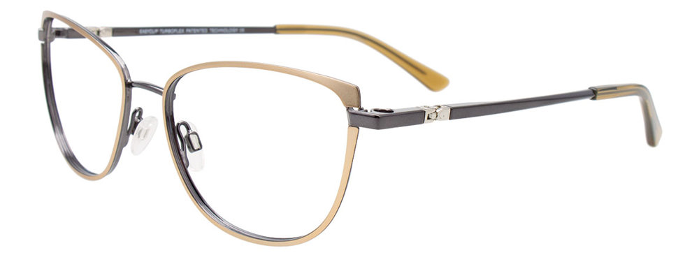 EASYCLIP EC624 Eyeglasses 010 Gold & Dark Grey 53mm
