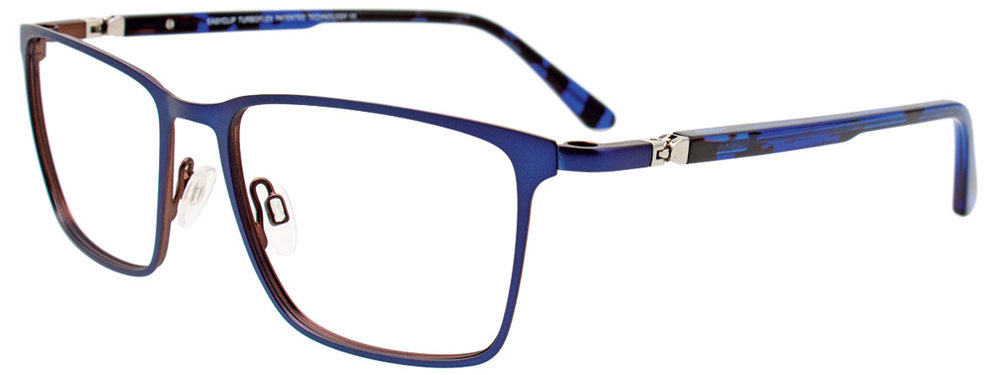 EASYCLIP EC613 Eyeglasses 050 Blue & Brown Tortoise Blue 54mm