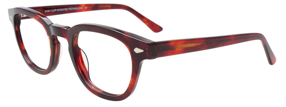 EASY3CLIP EC654 Eyeglasses 035 Tort Red 49mm
