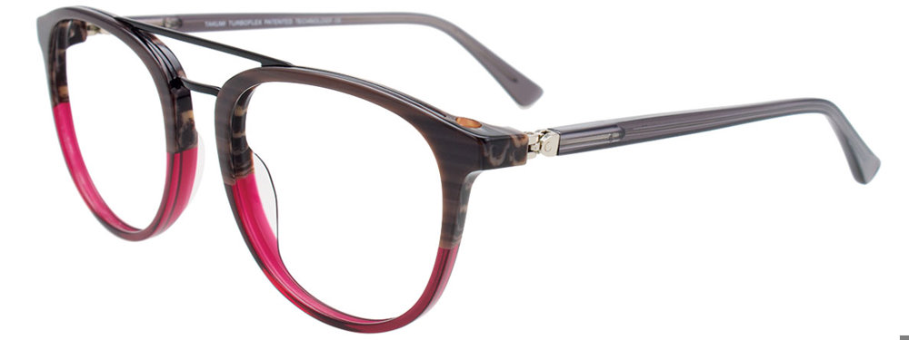 TAKUMI TK1169 Eyeglasses 090 Shiny Black & Dark Pink & Pink Marbled 52mm