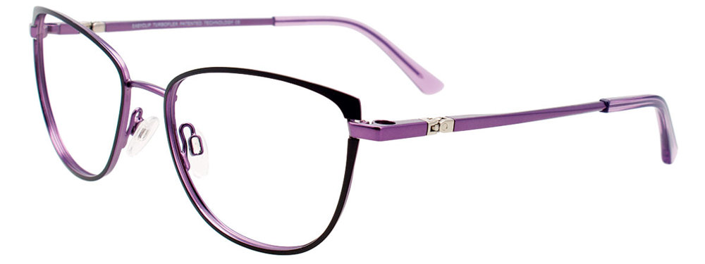 EASYCLIP EC624 Eyeglasses 090 Black & Light Purple 53mm