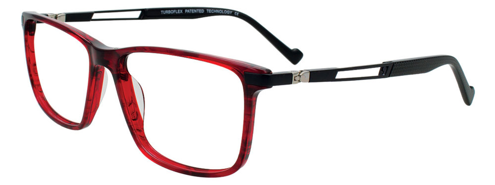 TURBOFLEX OPT. TX150 Eyeglasses 030 Dark Red & Black 57mm
