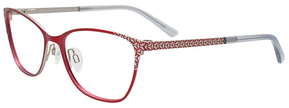 EASYCLIP EC683 Eyeglasses 030 Red & Silver Trim 52mm