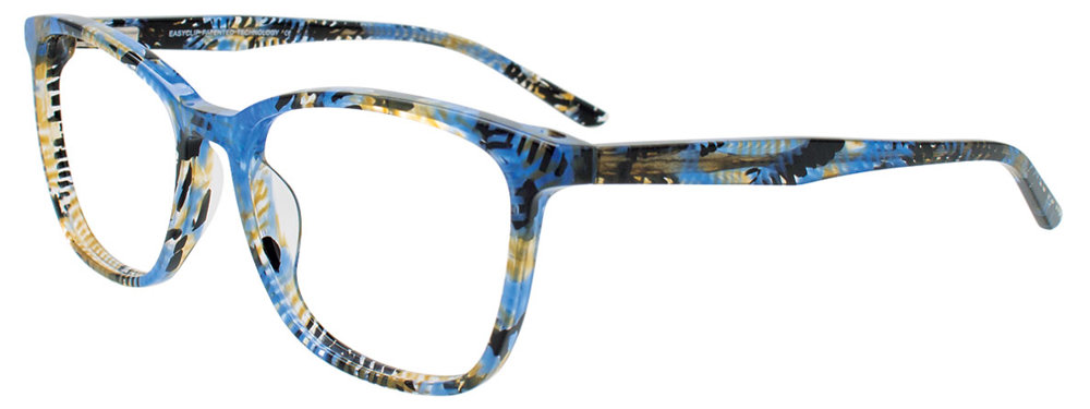 EASYCLIP EC686 Eyeglasses 050 Blue Mix Pattern 52mm