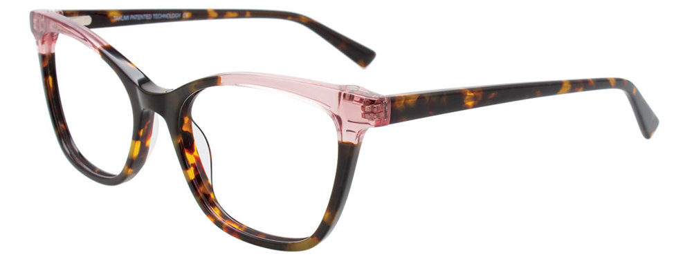 TAKUMI TK1154 Eyeglasses 010 Brown & Amber Marbled & Crystal Pink 54mm