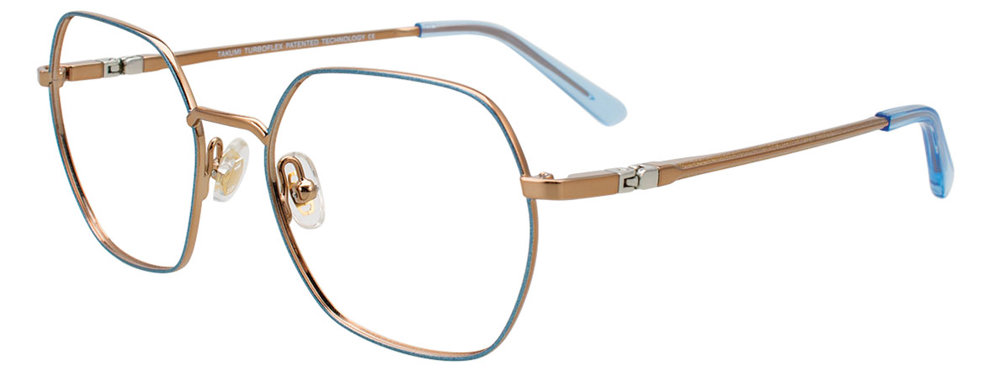 TAKUMI TK1290 Eyeglasses 050 Light Blue & Pink Gold 49mm