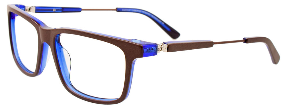EASYCLIP EC599 Eyeglasses 010 Brown Matt & Cryst Blue Brown Matt & Cryst Blue 50mm