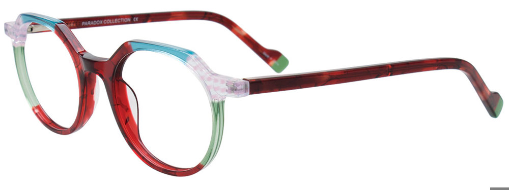 PARADOX P5096 Eyeglasses 030 Multicolor Multipattern Red & Teal 47mm