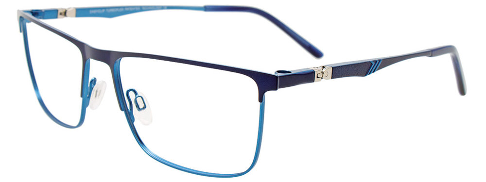 EASYCLIP EC616 Eyeglasses 050 Navy Blue & Light Blue 57mm