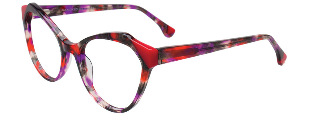 PARADOX P5091 Eyeglasses 030 Purple Tor & Red Trim 53mm