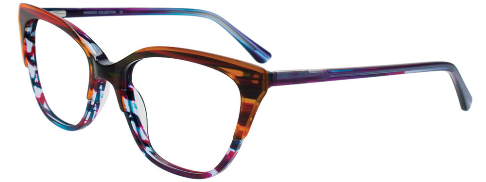 PARADOX P5095 Eyeglasses 010 Striped Blue Mix & Clear Bright Brown Top 53mm