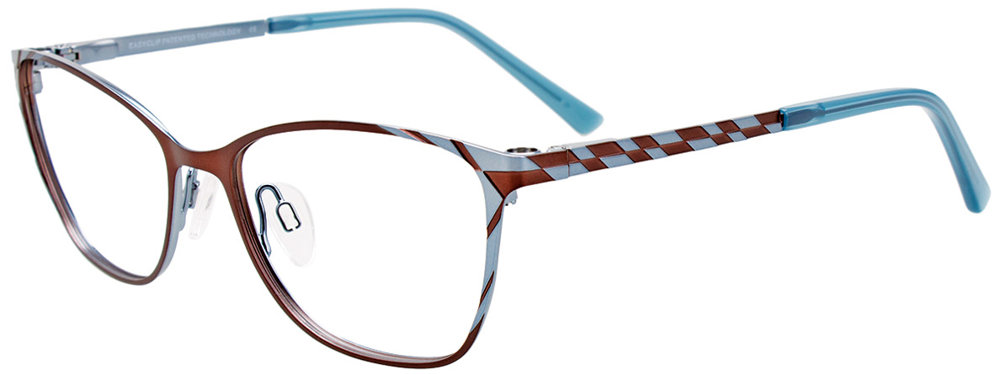 EASYCLIP EC591 Eyeglasses 010 Satin Brown & Blue 52mm