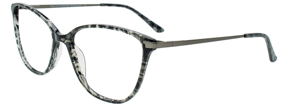 EASYCLIP EC689 Eyeglasses 090 Black & Crystal Mix 56mm