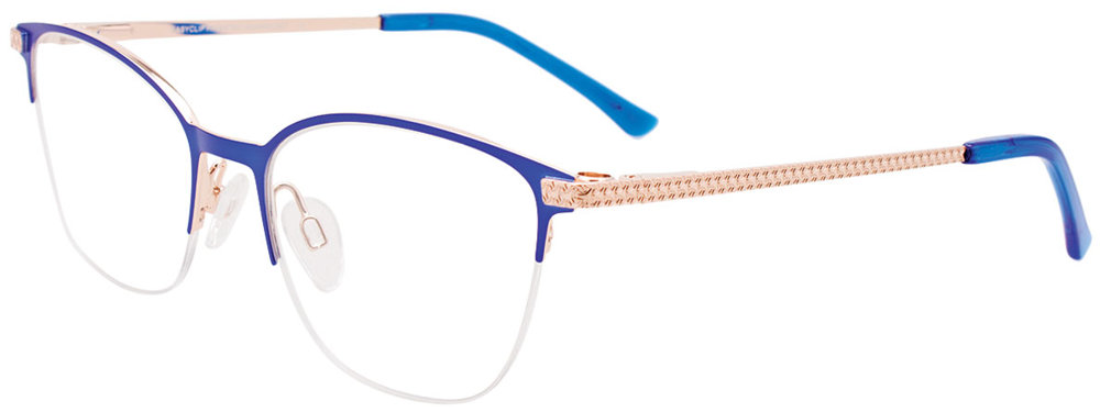 EASYCLIP EC605 Eyeglasses 050 Blue & Pnk Gold Blue Pnk Gold 49mm