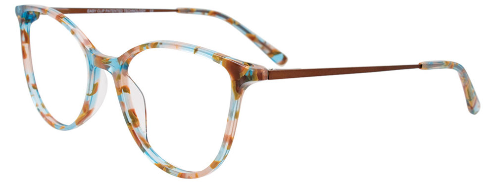 EASYCLIP EC673 Eyeglasses 010 Brown & Turquoise Mix Design 51mm