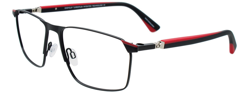 EASYCLIP EC652 Eyeglasses 090 Black & Red 56mm
