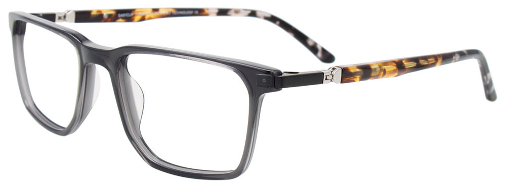 EASYCLIP EC634 Eyeglasses 090 Black Transparent 50mm