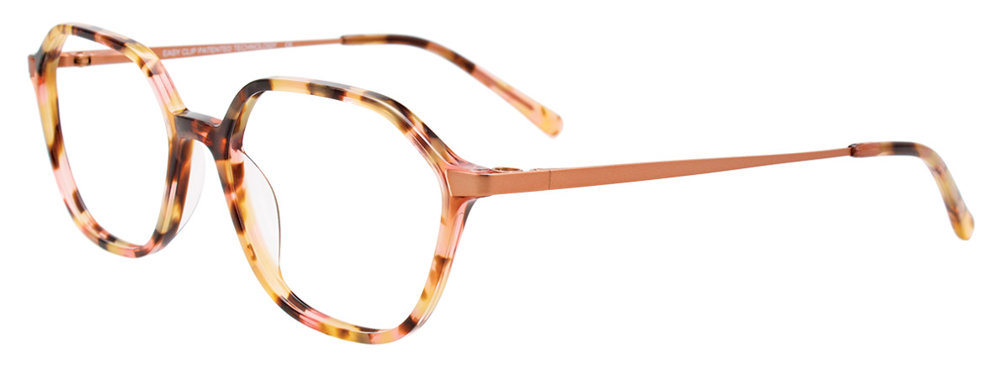 EASYCLIP EC550 Eyeglasses 030-Tortoise-&-Brushed-Copper-Stl 52mm