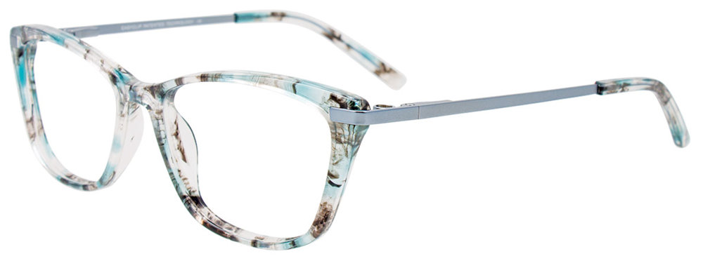 EASYCLIP EC628 Eyeglasses 060 Teal & Grey & Crystal Sat Teal 50mm