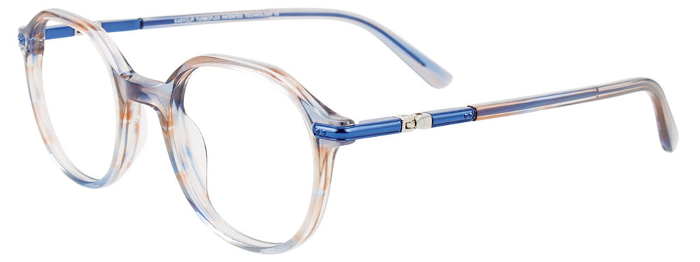 EASYCLIP EC659 Eyeglasses 050 Transparent Light Blue & Light Brown 43mm