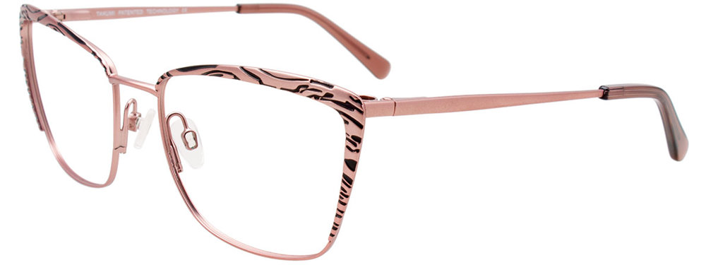 TAKUMI TK1201 Eyeglasses 030 Pink Gold & Black Pink Gold 55mm
