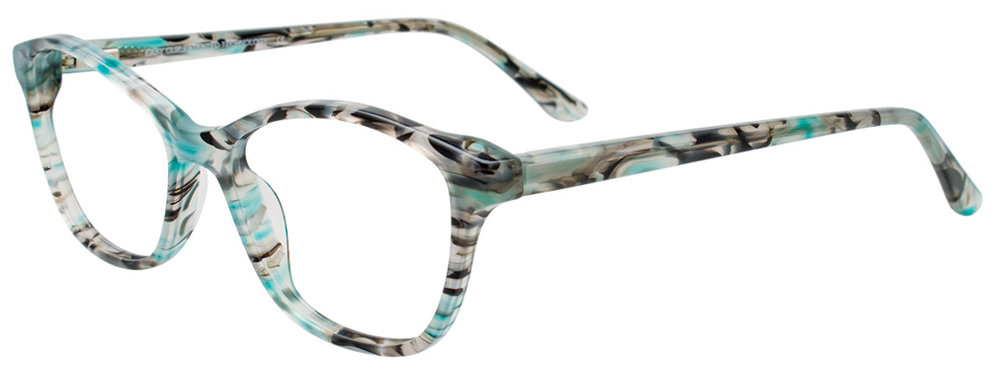 EASYCLIP EC691 Eyeglasses 060 Turquoise & Black Marble Mix 51mm