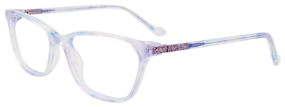EASYCLIP EC618 Eyeglasses 050 Blue Transp Prl Eff & Lt Lilac 53mm
