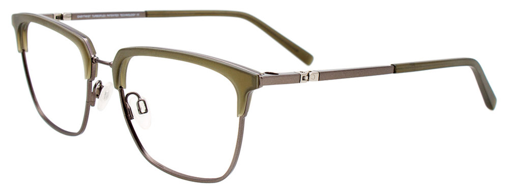TWIST&CLIP CT275 Eyeglasses 060 Matt Khaki & Satin Steel 54mm