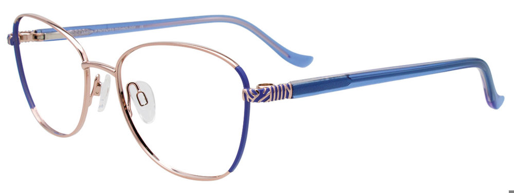 EASYCLIP EC684 Eyeglasses 050 Rose Gold & Blue 54mm