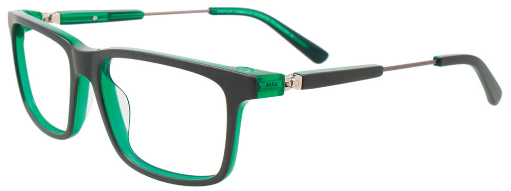 EASYCLIP EC599 Eyeglasses 090 Matt Black & Cryst Green Matt Black & Cryst Green 50mm