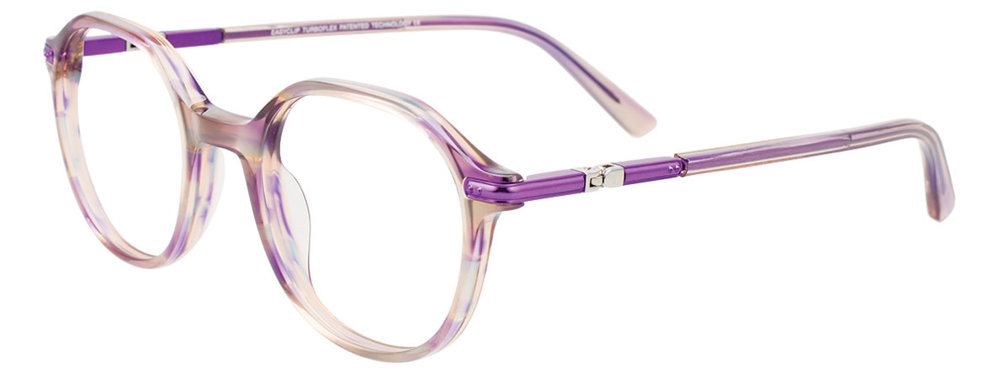 EASYCLIP EC659 Eyeglasses 080 Transparent Purple & Light Beige 43mm