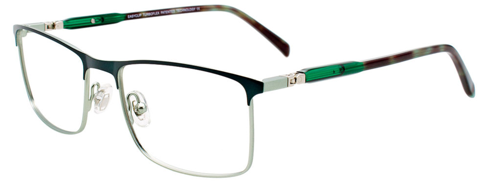 EASYCLIP EC554 Eyeglasses 060-Satin-Dark-Teal-&-Light-Green 50mm