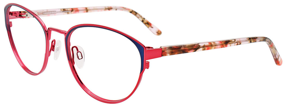 EASYCLIP EC603 Eyeglasses 030 Sat Blue & Sh Red Red Tort 55mm