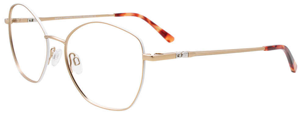 EASYCLIP EC650 Eyeglasses 010 Satin Gold & White 53mm