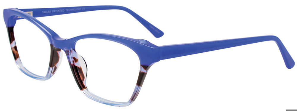 TAKUMI TK1144 Eyeglasses 050 Blue & Marbled Light Blue & Dark Brown 53mm